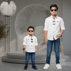 Junios Ultra Soft Shamera Cotton Shirt for Boys - Classic Plain Casual Button-Down (Available in 6 Colors)
