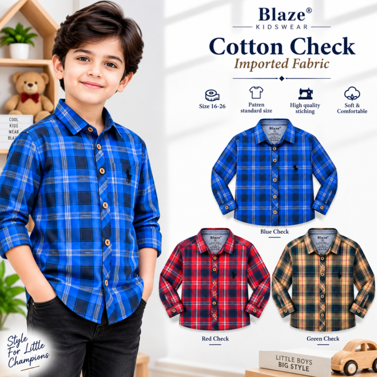 Boys Imported Cotton Tartan Check Shirt – Full Sleeve