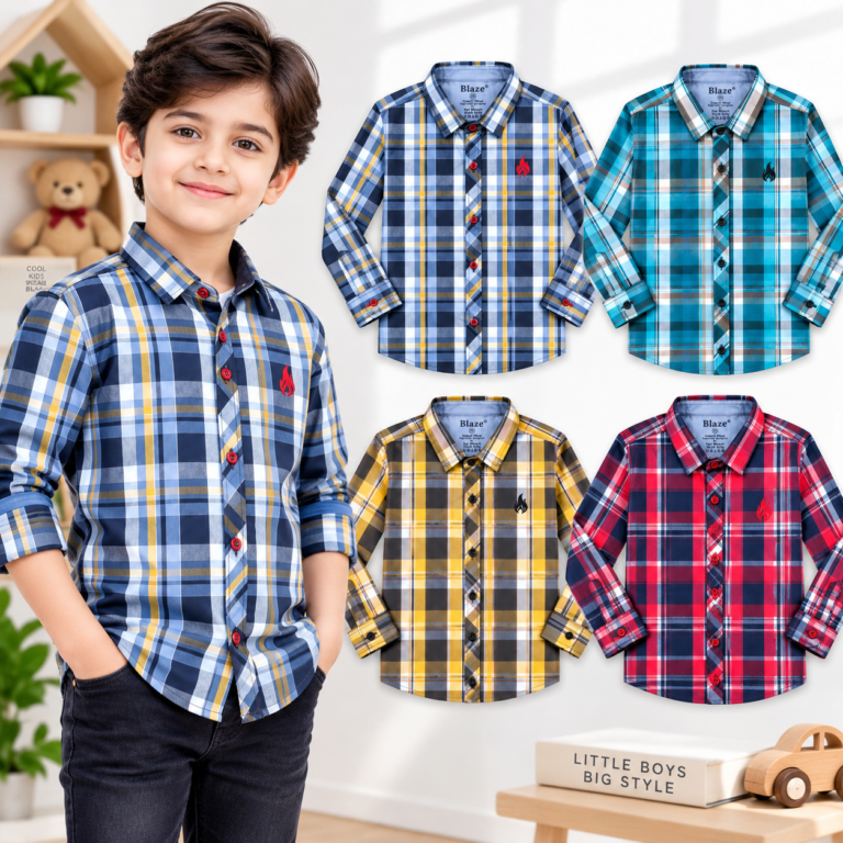 Boys Madras Plaid Check Shirt – Full Sleeve