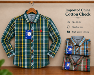 Boys Imported China Cotton Check Shirt – Forest Tartan