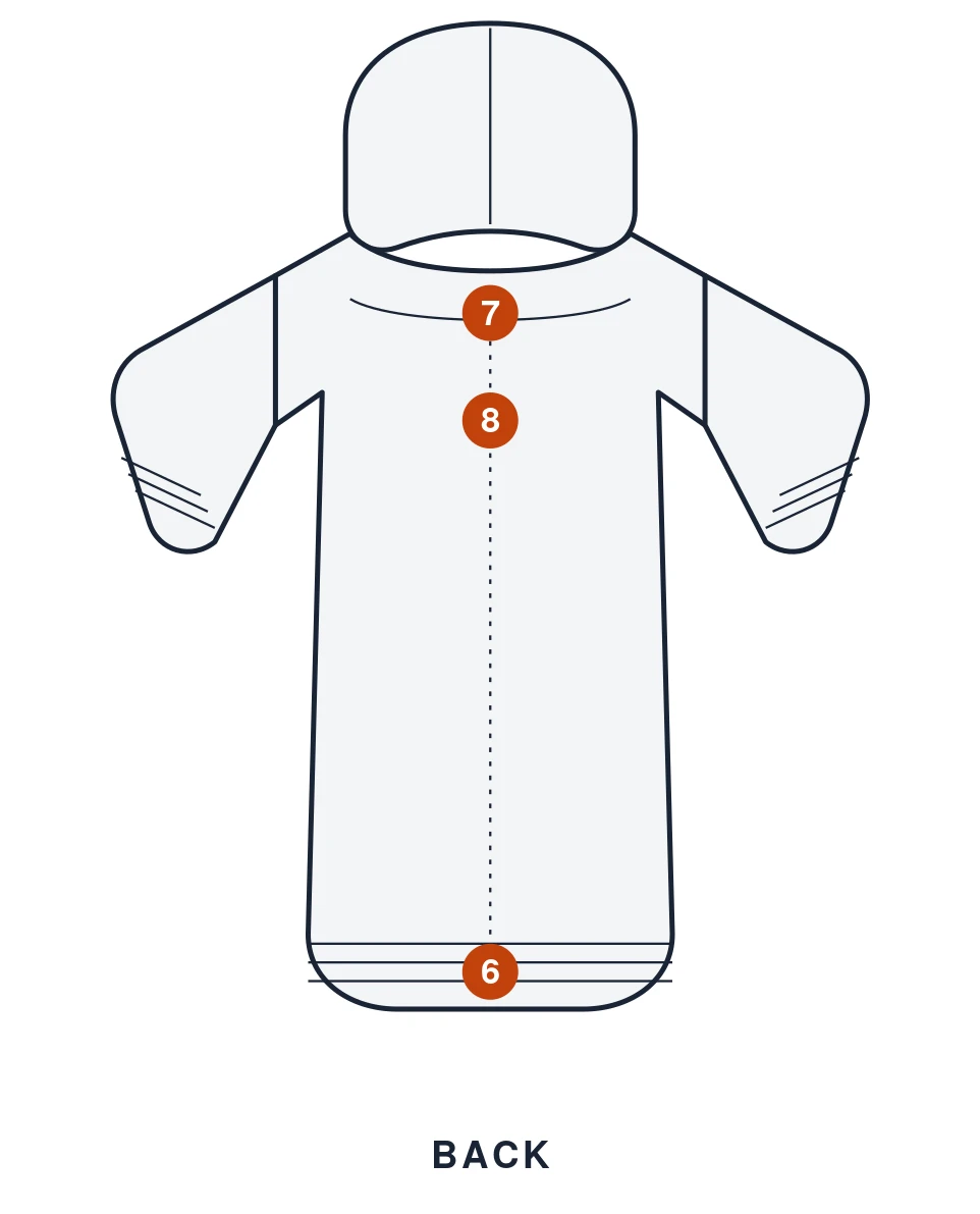 Hoodie back flat sketch