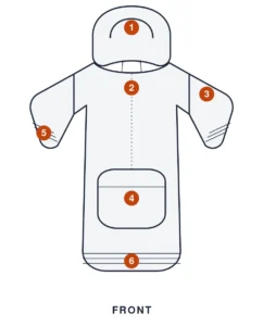 Blaze Garments Hoodie tech pack, front flat sketch