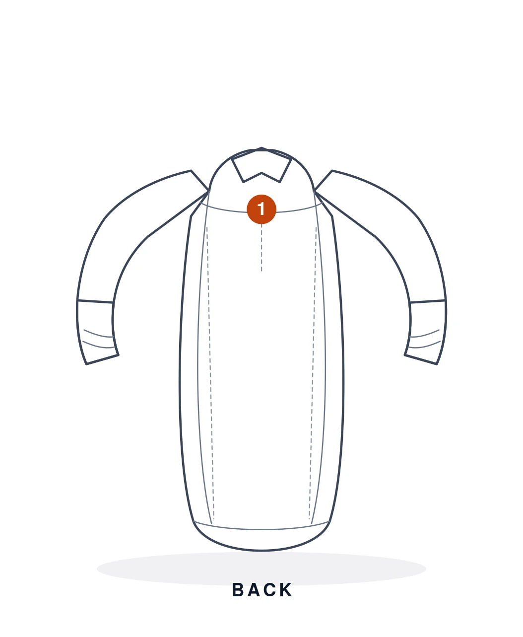 Casual Shirt back flat sketch
