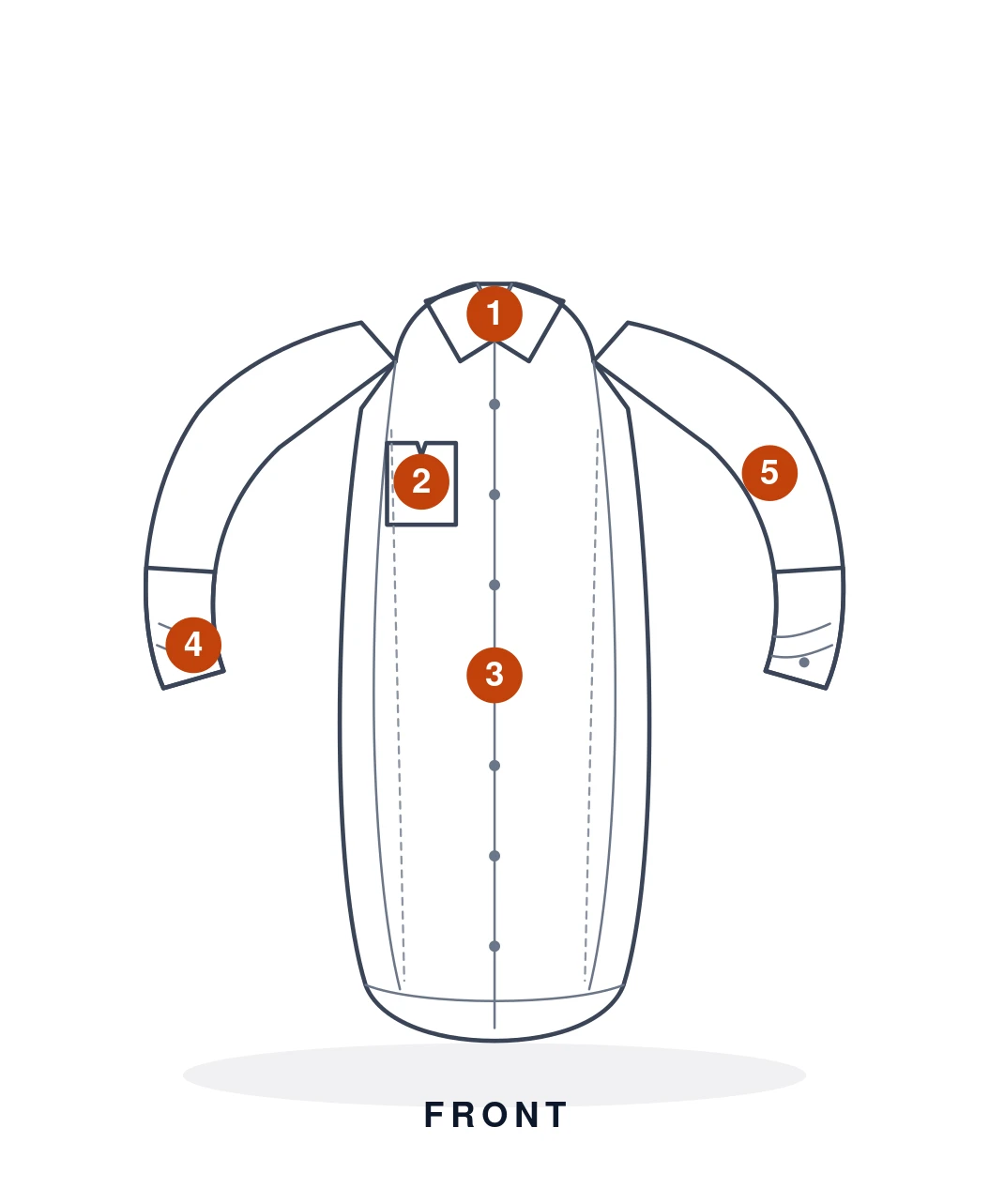 Casual Shirt front flat sketch