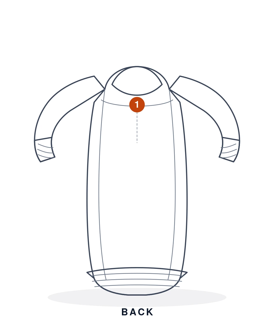 Sweatshirt back flat sketch