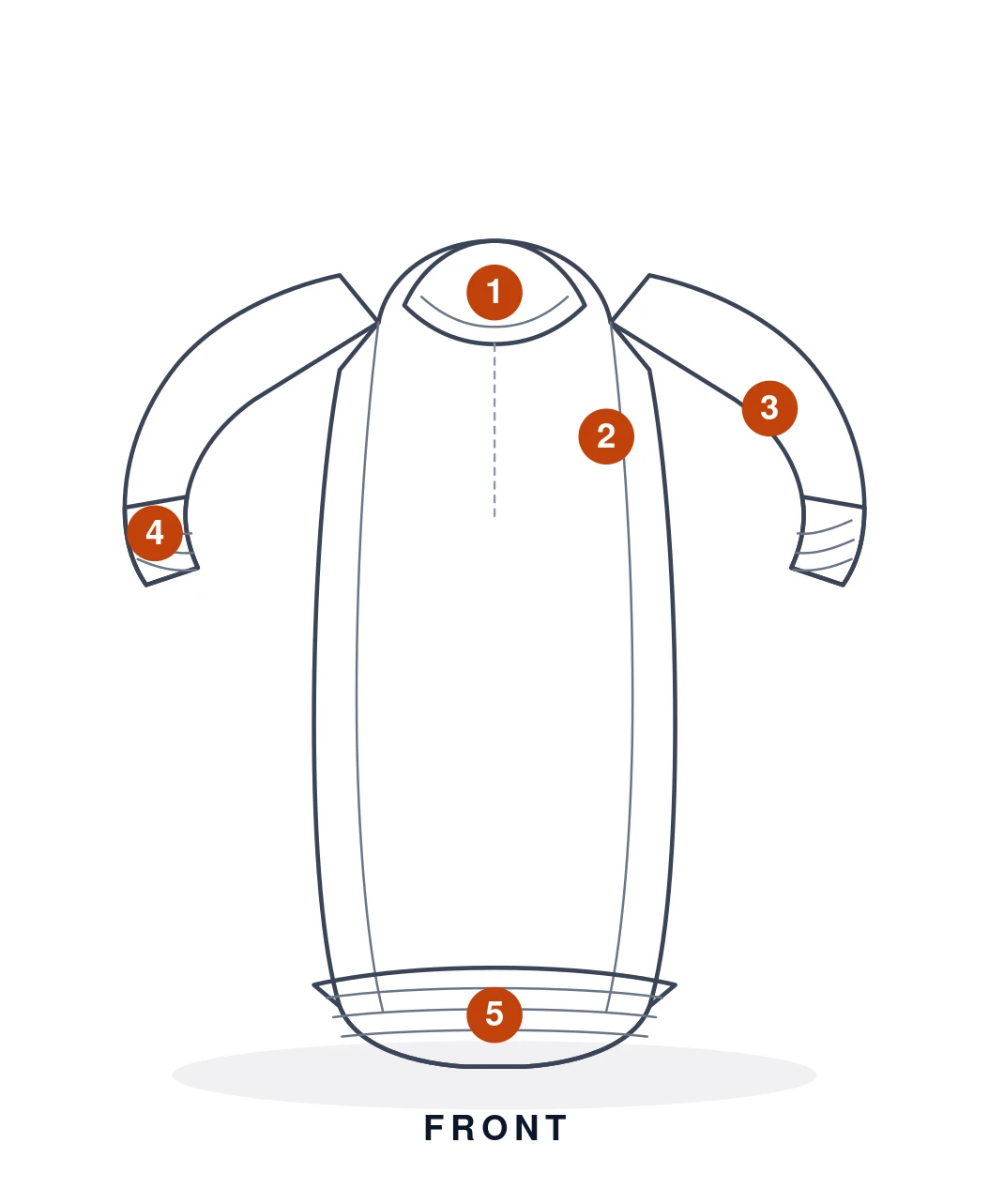 Sweatshirt front flat sketch