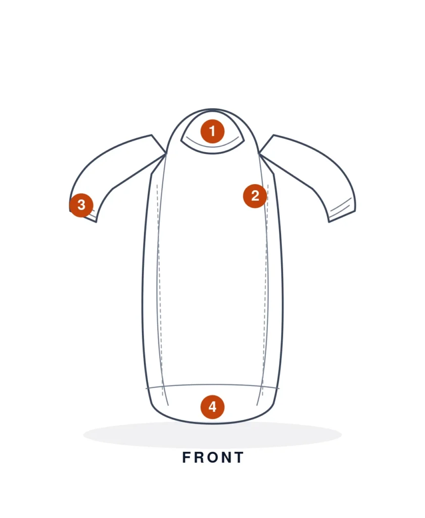 Blaze Garments T-Shirt tech pack, front flat sketch