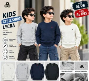 Kids CTS Sweatshirt with Lycra – Drop Needle Fabric