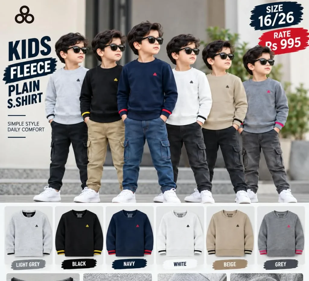Kids Plain Fleece Sweatshirt