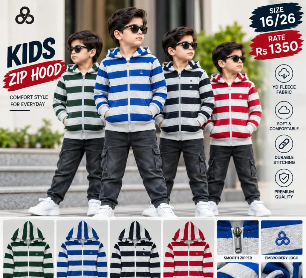 Kids Striped Zip Hoodie – YD Fleece
